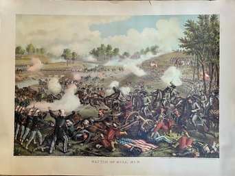 Large Vintage Reprint Of The Battle Of Bull Run