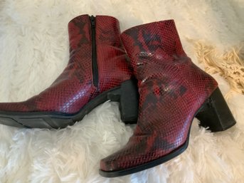 Red Leather Boots