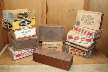 Mixed Lot Of Vintage Cigar Boxes