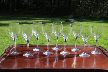 Tiffany & Co. Set Of Nine Crystal Wine Glasses