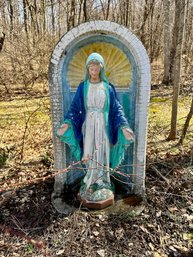 Virgin Mother Mary Concrete And Painted Garden Statuary