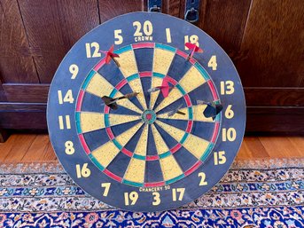 Vintage Double Sided Crown Chancery 50 Dart Board