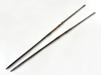 A Pair Of Large Traditional African Maasi Spears, Tanzania