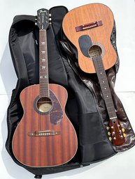 Two Guitars - Fender Acoustic & Cameo Acoustic - Recently Restrung