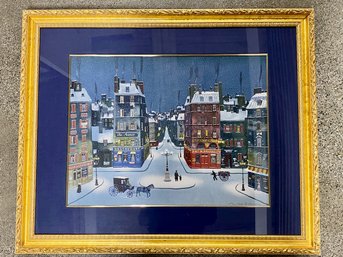 Framed Michael Delacroix Christmas Village Print