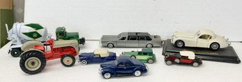 Large Lot Of Cars & Trucks ~ Cement Truck & Ford Tractor ~ 8 Pc Lot