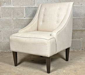 A Modern Linen Arm Chair By Skyline Furniture