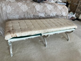 French Provincial Style Vintage Upholstered Bench