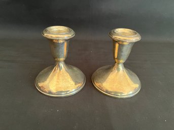 Empire Sterling Weighted Candlestick Holders - 3.5'H