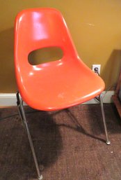 Original Orange MCM Krueger Fiberglass Chair