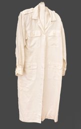 A Vintage Linen Safari Dress By Ann Tjian For Kenar - Size 8