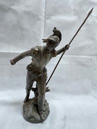 Bronzed Metal Statue Of A Knight, Signed Louis Moreau