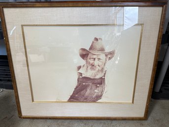 Great Framed Sepia Farmer Print