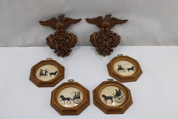 Vintage Wall Hangings   Eagles Are Metal. Items Show Wear