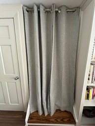 Woven Look Blackout Grommeted Curtain Panel Pair - Gray 37' X 84'