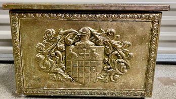 Vintage Embossed Coal Box With Coat Of Arms