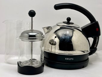 Krups Electric Tea Kettle, Bodum French Press Coffee Maker & Bodum Measuring Cup