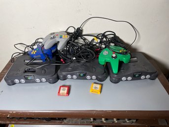 LOT OF NINTENDO 64 CONSOLES WITH CONTROLLERS