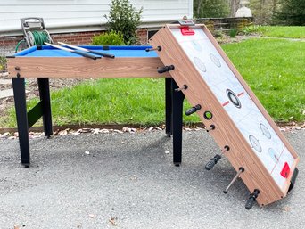 A Small, Kid Size Fooseball/Pool/Knock Hockey Table