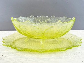 Antique Pressed Glass - Lime