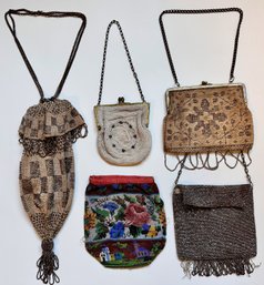 5 Antique & Vintage Beaded Bags Purses