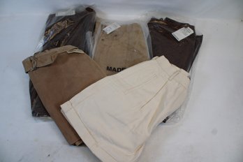 Mixed Lot Of 5 New Size 7/8 Leather Pants, Leather Skirt Size 5 And Shorts By Highway Casual Ware