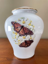 Butterfly Porcelain Urn