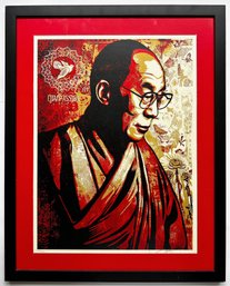 Shepard Fairey Original Limited Edition Screen Print Compassion The Dalai Lama, Signed & Numbered