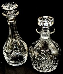 Vintage Pair Of Crystal Decanters - 1 Signed