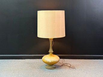 Vintage Mid-Century Table Lamp, Drip-Glazed Ceramic