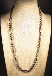 Antique Heavy English Sterling Silver Link Hallmarked 20' Long Chain