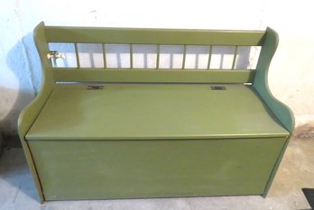 Green Wood Storage Bench
