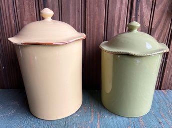 Pair Of Ceramic Canisters