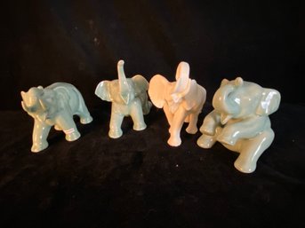 4 Piece Assorted Ceramic Elephant Collection