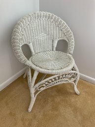 White Wicker Boudoir Chair