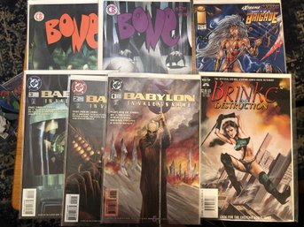 7 Miscellaneous Comics - Bone, Babylon 5- 1-3, Brinke Of Destruction & Brigade.   Lot 14