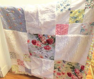 Handmade Chenille Floral Shower Curtain