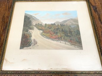 An Antique Hand Tinted Photograph Signed Charles Sawyer 'Storm King Highway'