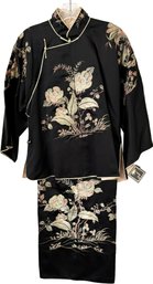 A Vintage Chinese Embroiderd Silk Jacket And Skirt Set From Kimono Art