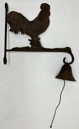 Vintage Cast Iron Bell, Ready To Hang On Outside Of Home