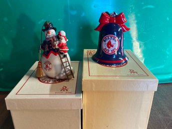 Boston Red Sox MLB Ornaments - Bell And Snowman