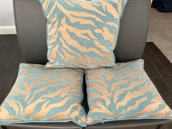 Set Of 3 Surya Zebra Pillows