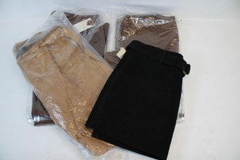 Mixed Lot Of Three New In Package Leather Pants And One Black Leather Skirt - Size 9