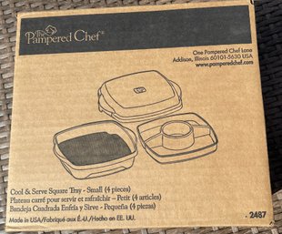 NIB Pampered Chef Cool & Serve Square Tray (small 4 Pieces) #2487