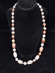 Merav Style Sterling Silver Stone Marble Beaded Necklace 332