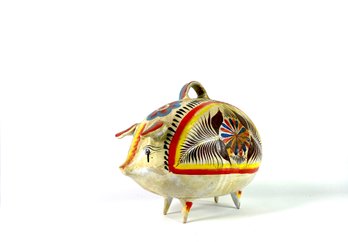 Mexican Folk Art Pottery Piggy Bank