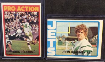 1972 Topps John Riggins Rookie & Pro Action Cards - M