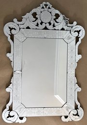Large Floriana Silver Finished Venetian Style Accent Wall Mirror