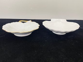 Pair Of Porcelain Scallop Dishes