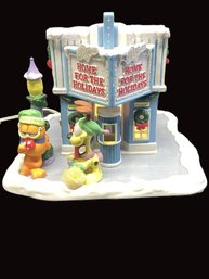 The Danbury Mint 1994 Garfield's Christmas Village 'At The Movies'